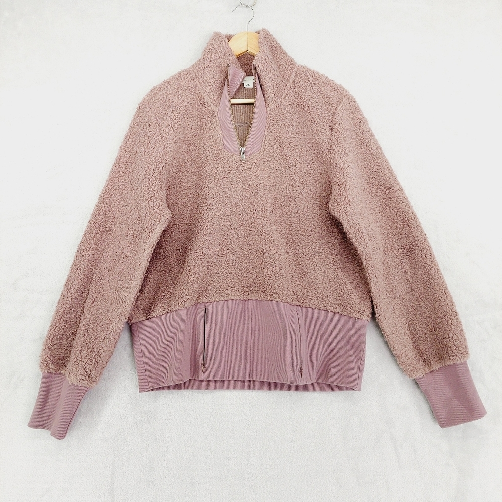 Basin + Range Plush Fleece Pullover Cozy Teddy Sherpa in Dusty Rose P3570